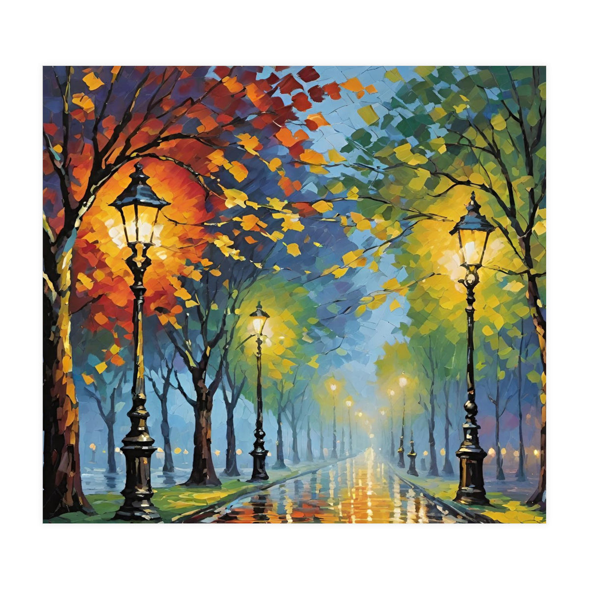 Rainy Abstract Art Nature (Print Only)