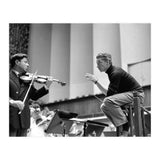 Conductor Herbert von Karajan rehearsing with Nathan Milstein in Lucerne, Switzerland. Lucerne,1957. (Print Only) thumbnail