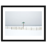 Fake palm tree in the winter snow beach thumbnail