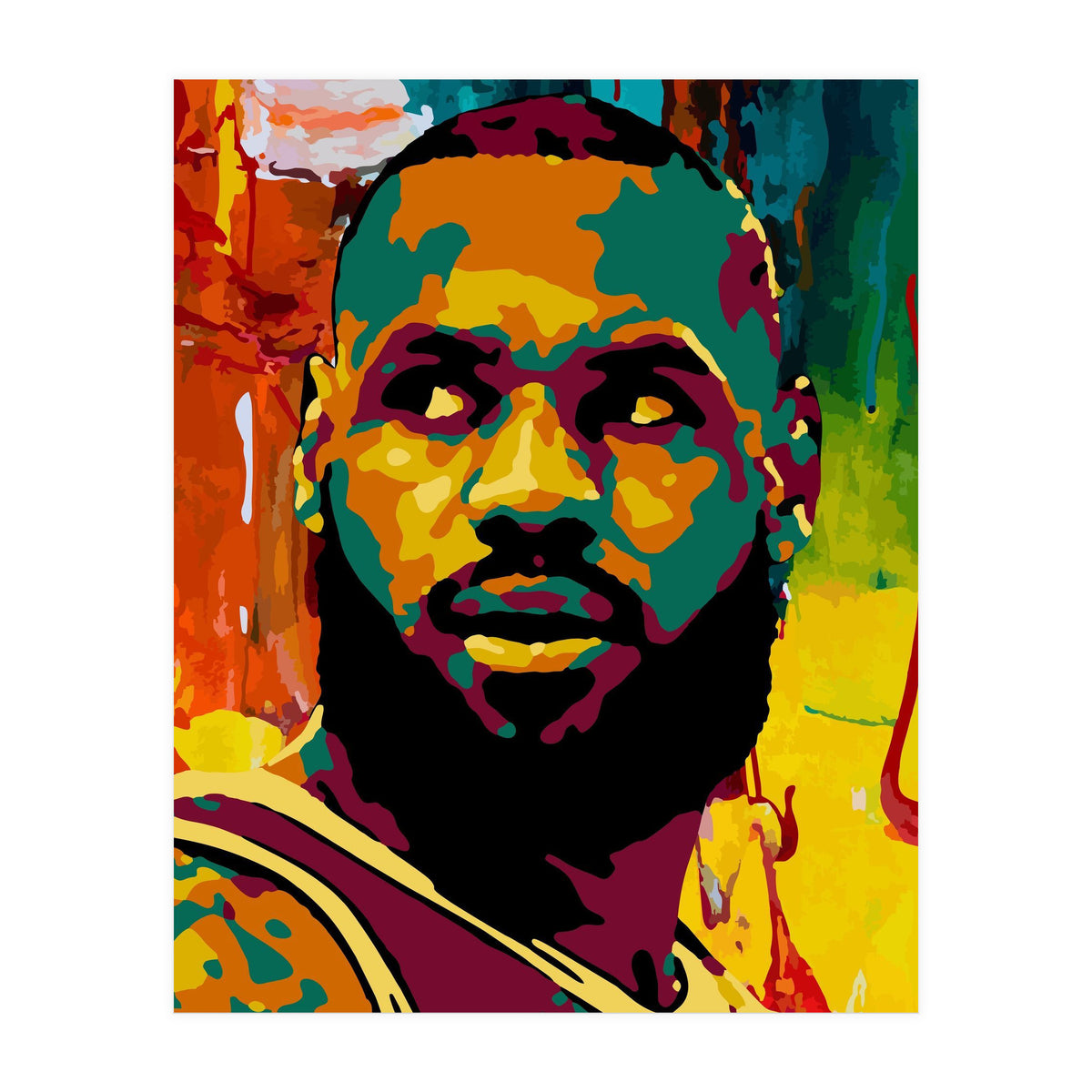 LeBron James Colorful abstract (Print Only)