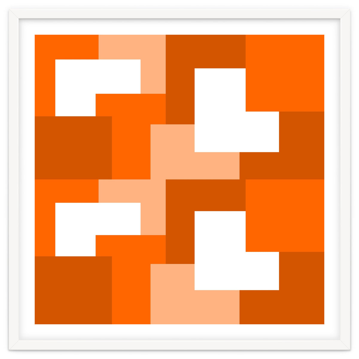 Orange Abstract Square Tiles