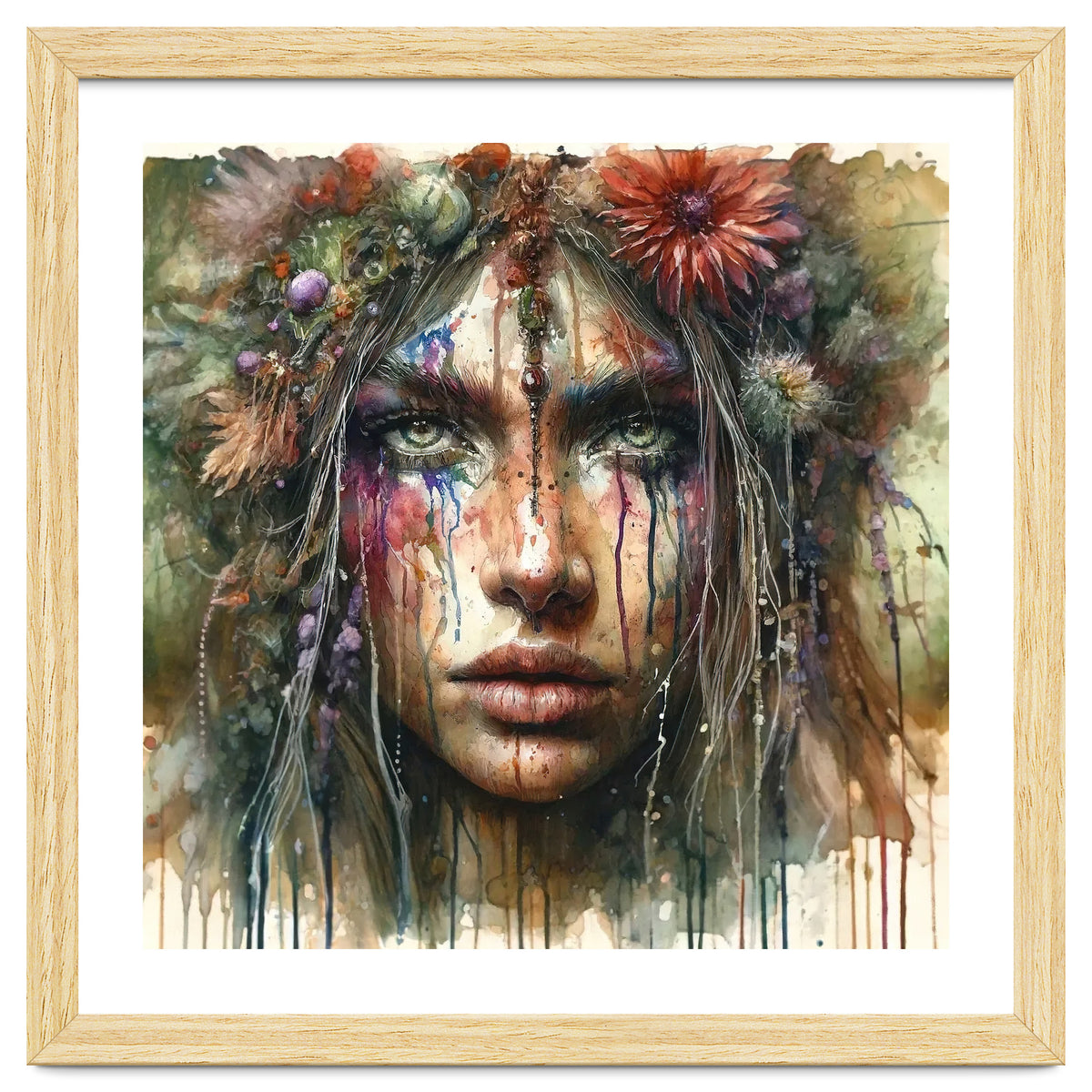 Wild Bloom Druid Woman Portrait