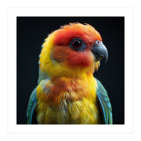 Vibrant Sun Conure Parrot Close Up Portrait (Print Only)