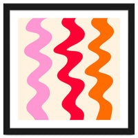 Squiggly Lines - orange, pink and cream