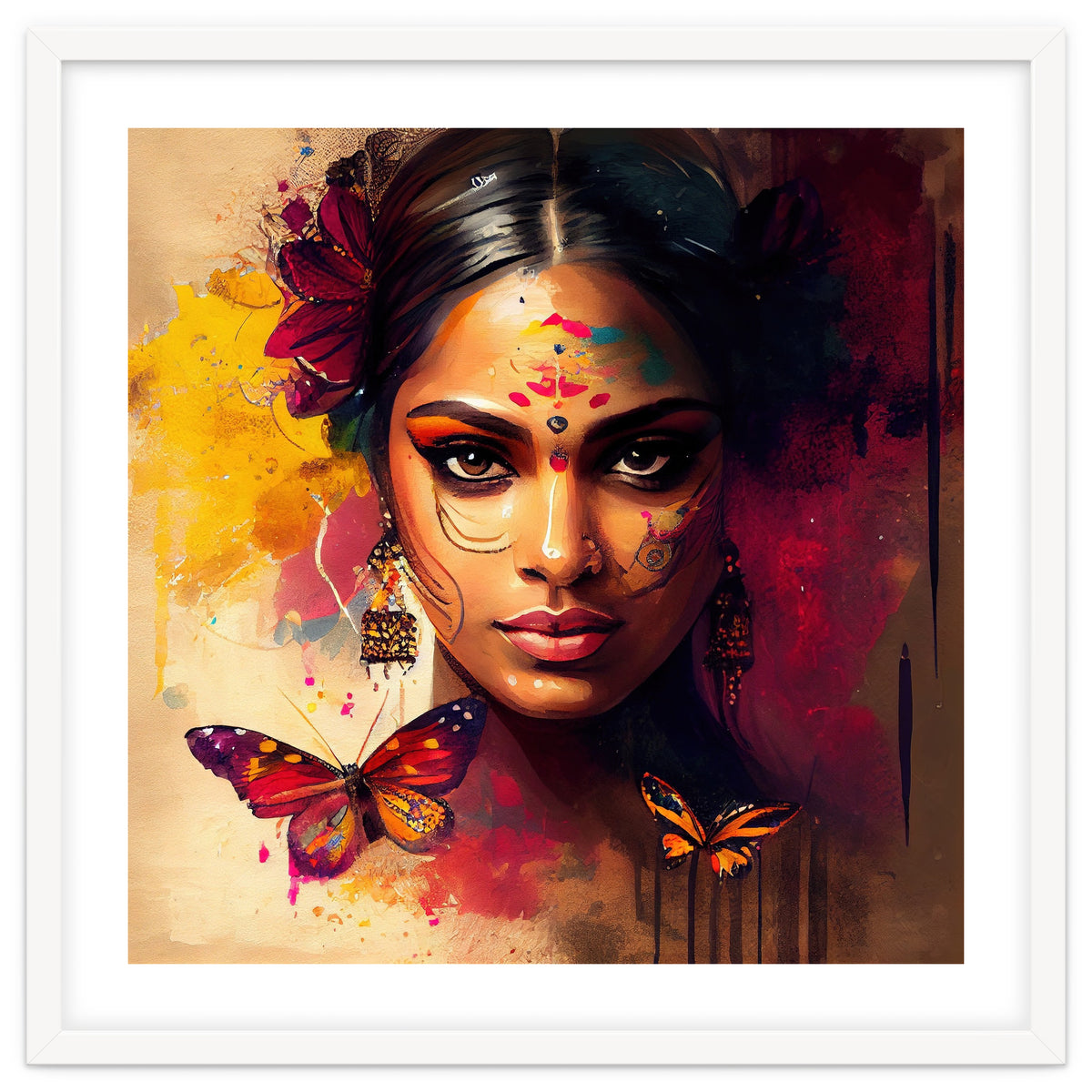 Golden Butterfly Hindu Portrait