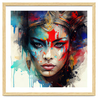 Crowned Mask Asian Warrior Portrait