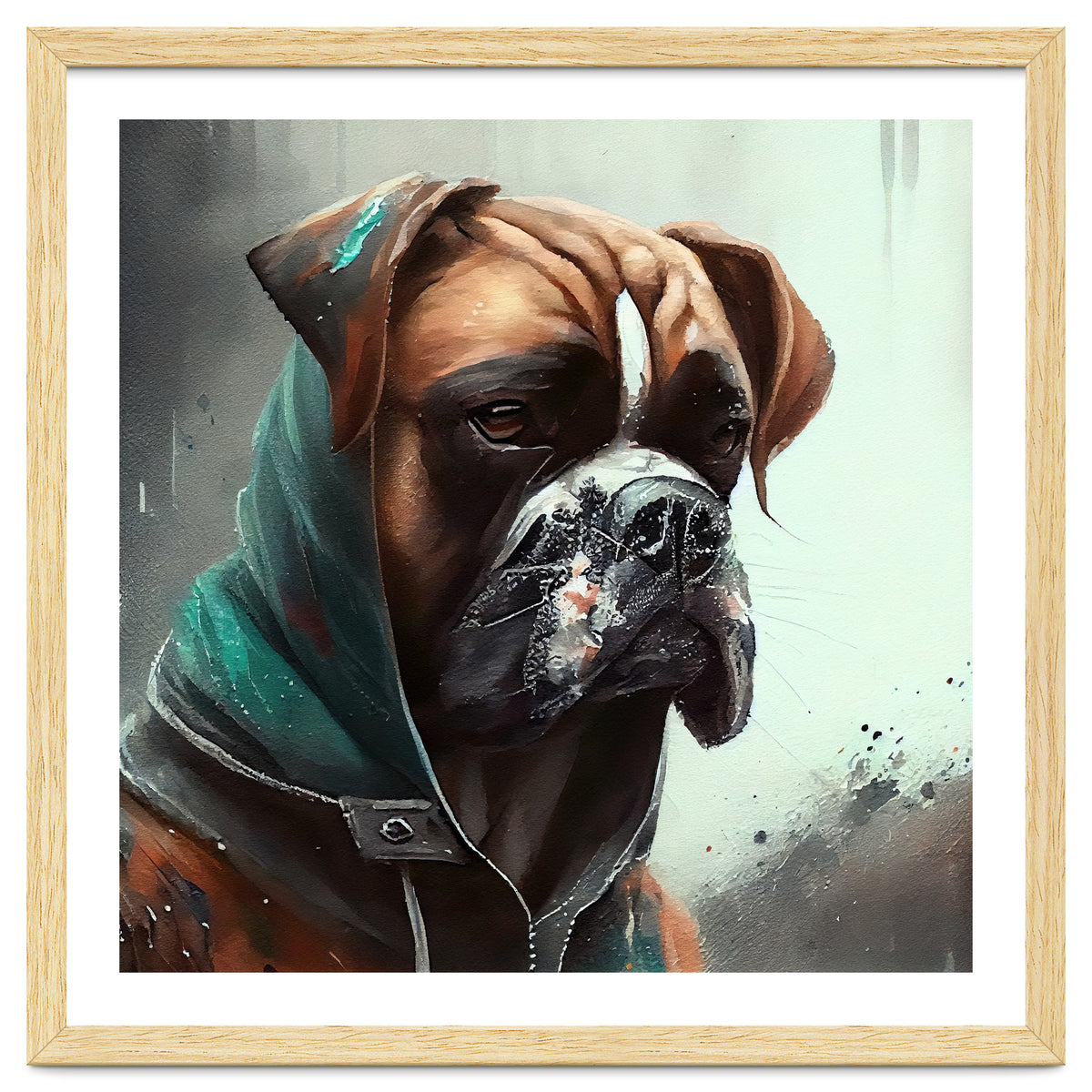 Watercolor Boxer Dog