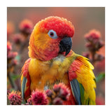Close Up Of A Sun Conure Parrot With Bright Feathers (Print Only) thumbnail