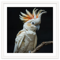 White Cockatoo Parrot Bird Perched On Branch
