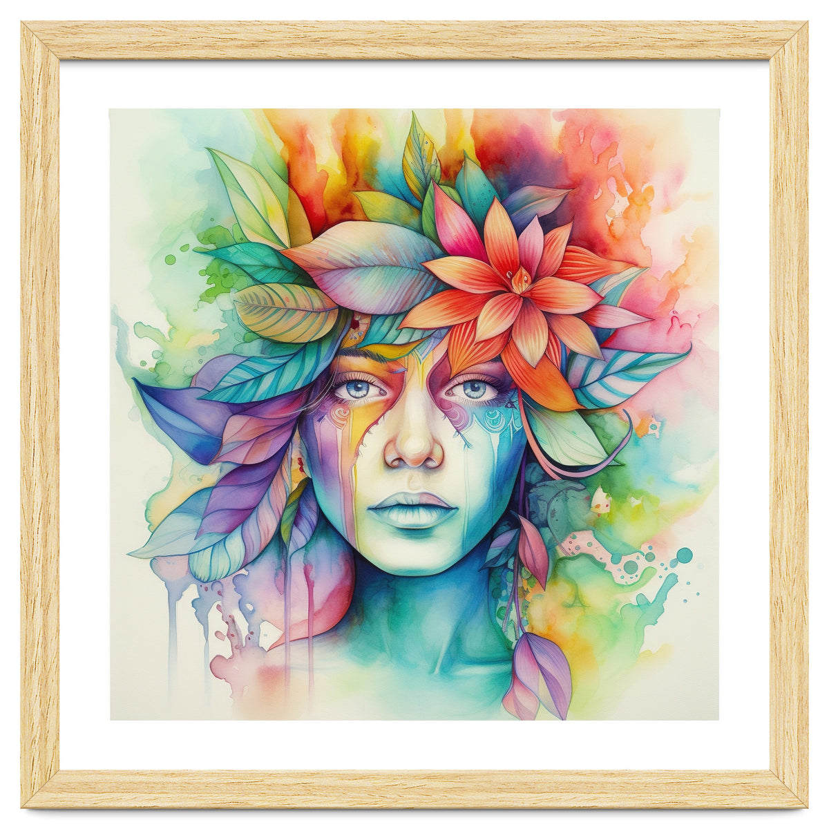 Watercolor Tropical Woman #2