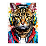 Cat In Headphones music (Print Only) thumbnail