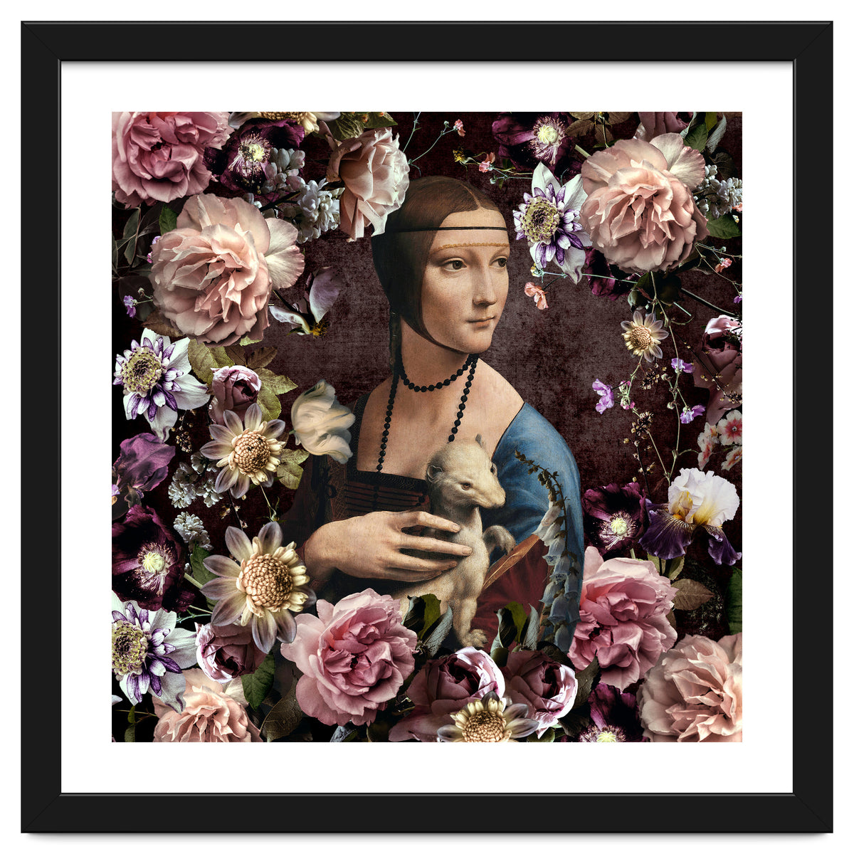 Woman with Ermine And flowers