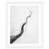 Abstract Black And White Ink Flowing Lines With Splatter thumbnail