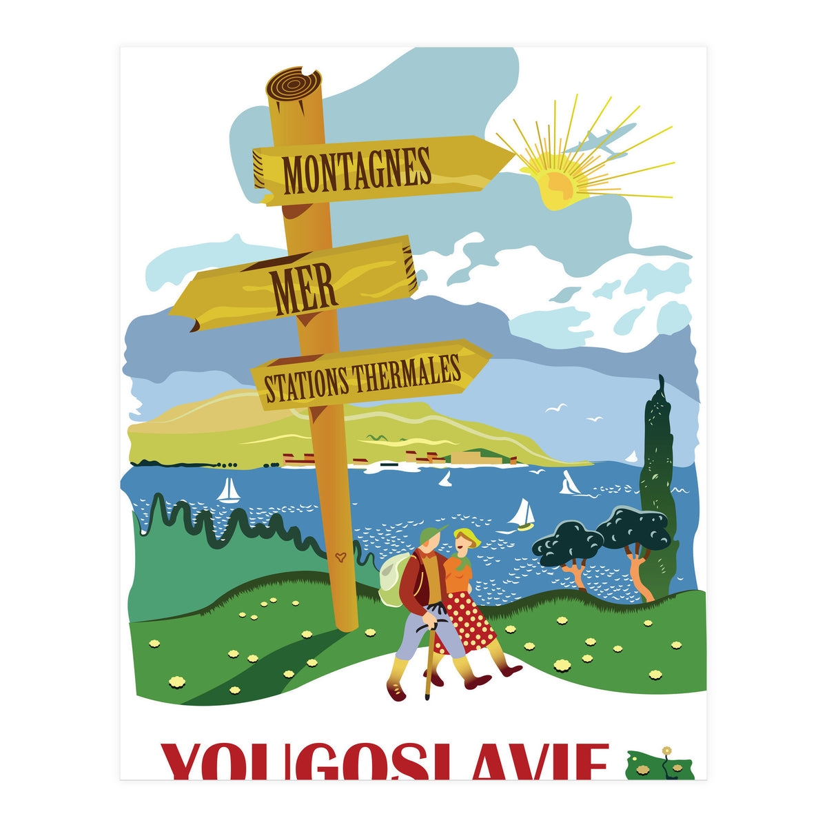 Hiking on Adriatic Coast, Yugoslavia (Print Only)