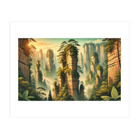 Vintage China, Zhangjiajie Stone Pillars Poster (Print Only)