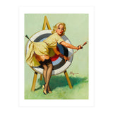 Pinup Sexy Girl On A Target (Print Only) thumbnail