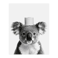 Koala, Toilet Paper Crown, Cute Animal Bathroom Art (Print Only)