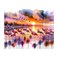 Flamingo Sunset On The Coast (Print Only)
