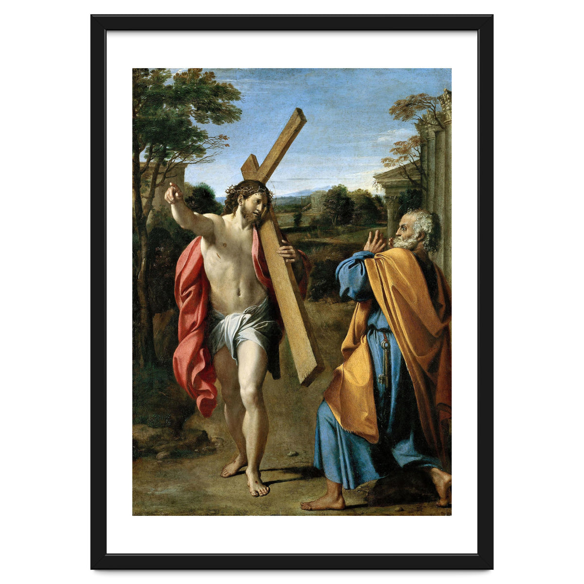 Annibale Carracci / 'Domine, quo vadis?', c. 1602, Oil on panel, 77.4 x 56.3cm. AGOSTINO CARRACCI.