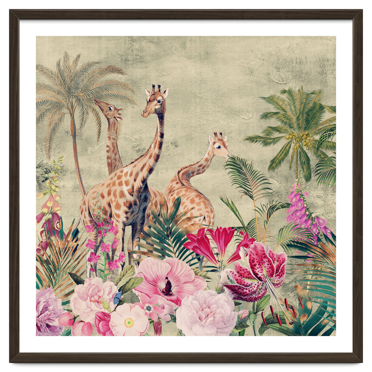 Exotic Vintage African Flower Safari