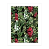 Banano Leaves Dark Jungle Red (Print Only)