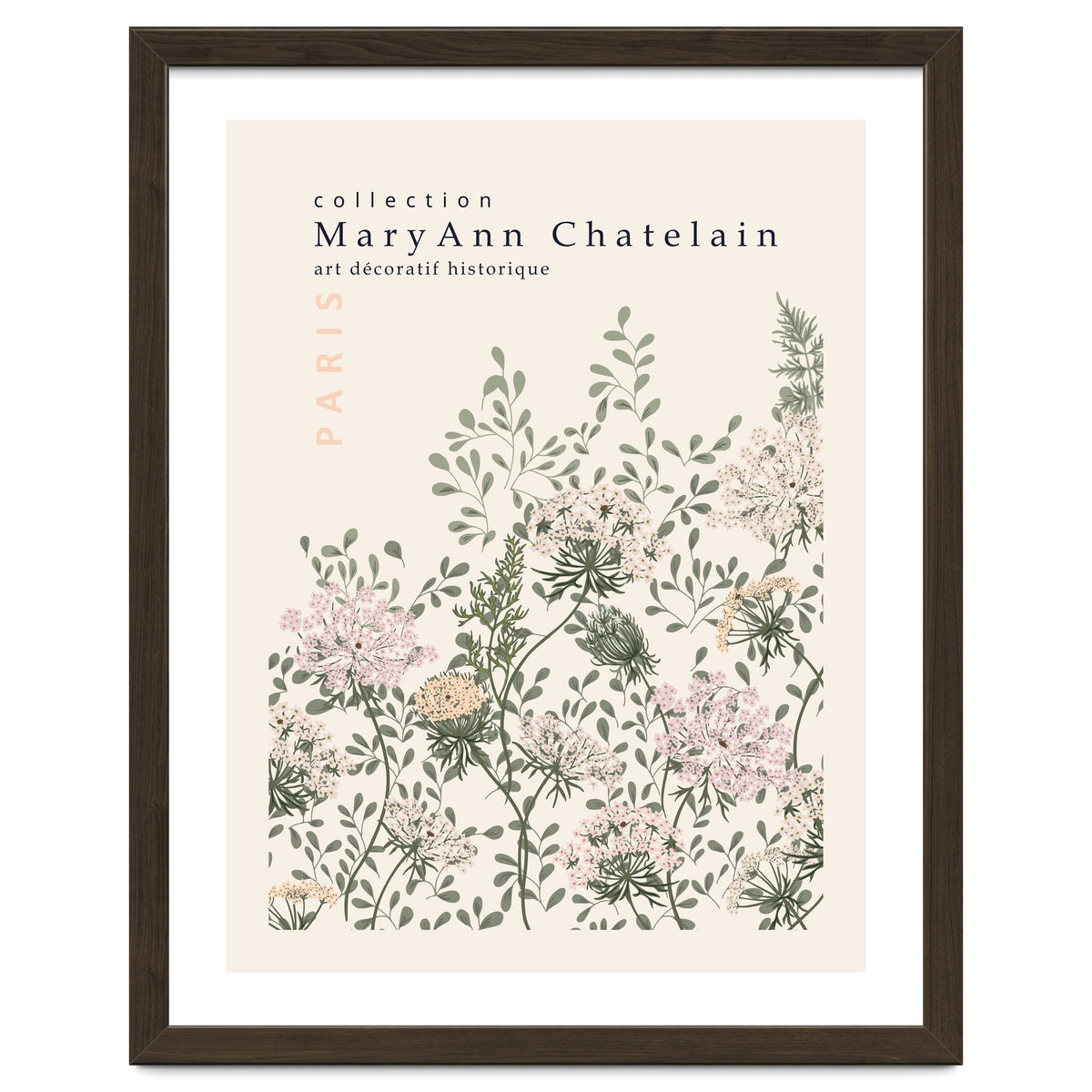 Historic decorative art Paris Queen Anne's lace