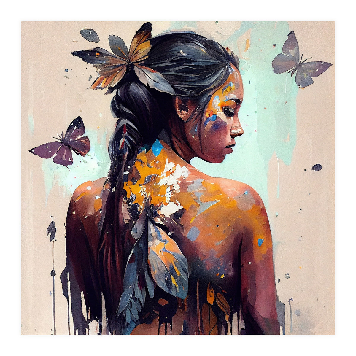 Powerful Butterfly Woman Body #2 (Print Only)