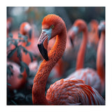 Beautiful Close Up Of A Pink Flamingo Bird (Print Only) thumbnail