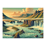 Vintage Iceland, Landscape Poster (Print Only) thumbnail