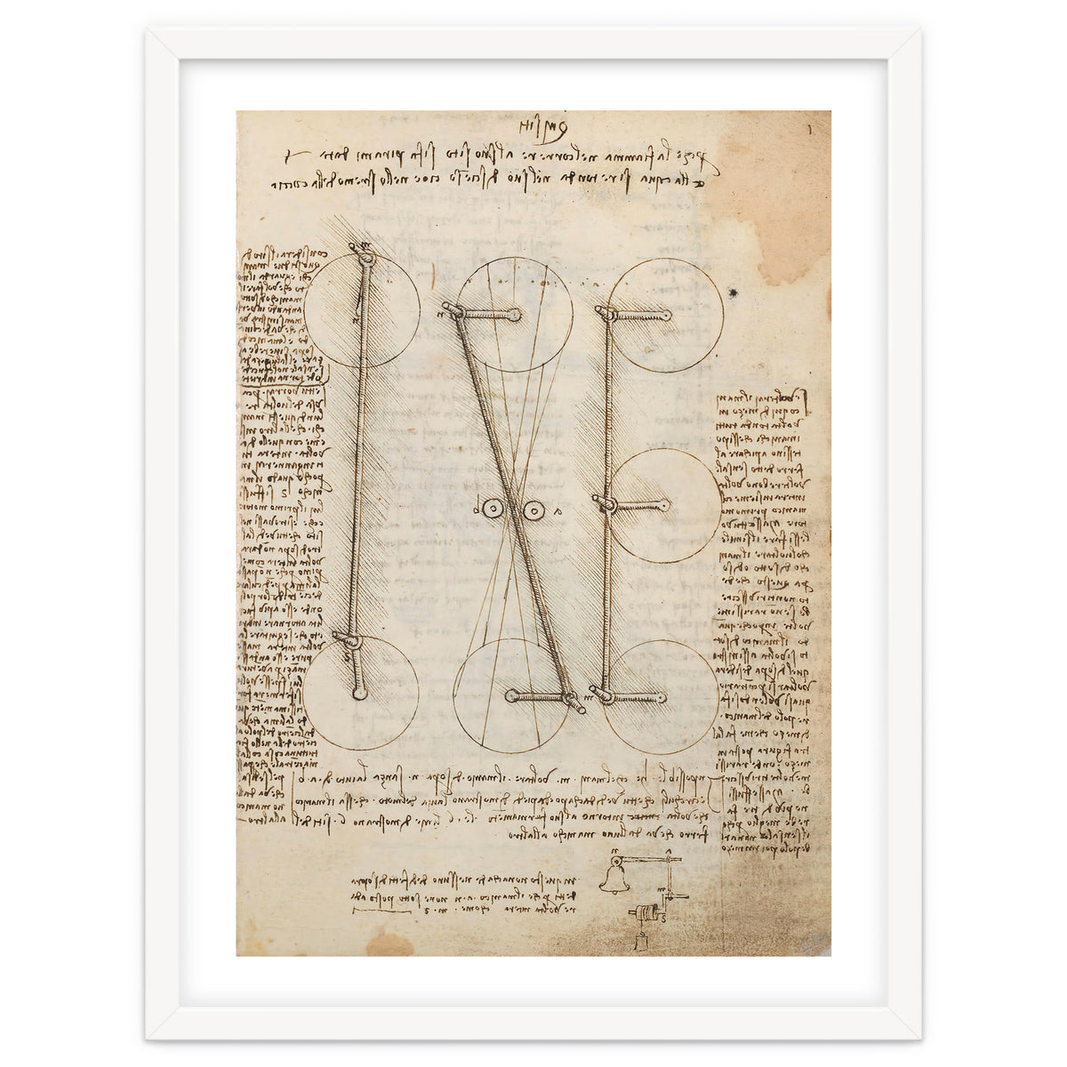 Folio f 1r. Codex Madrid I (Ms. 8937) "Treaty of statics and mechanics", 192 folios with 384 page...