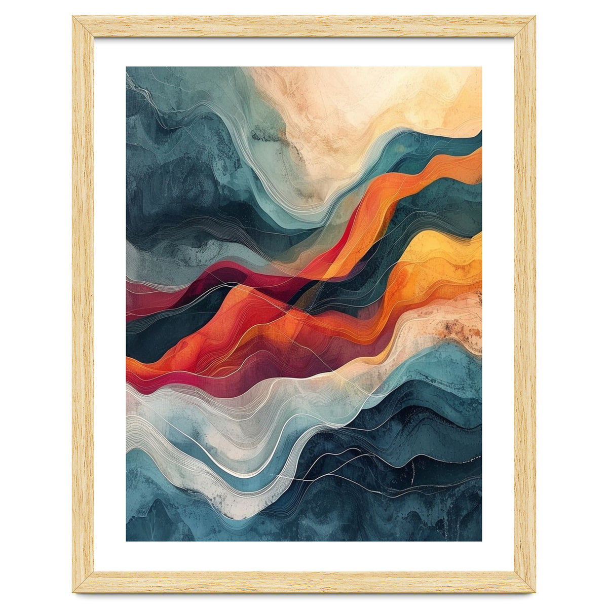 Abstract Flowing Mountain Landscape