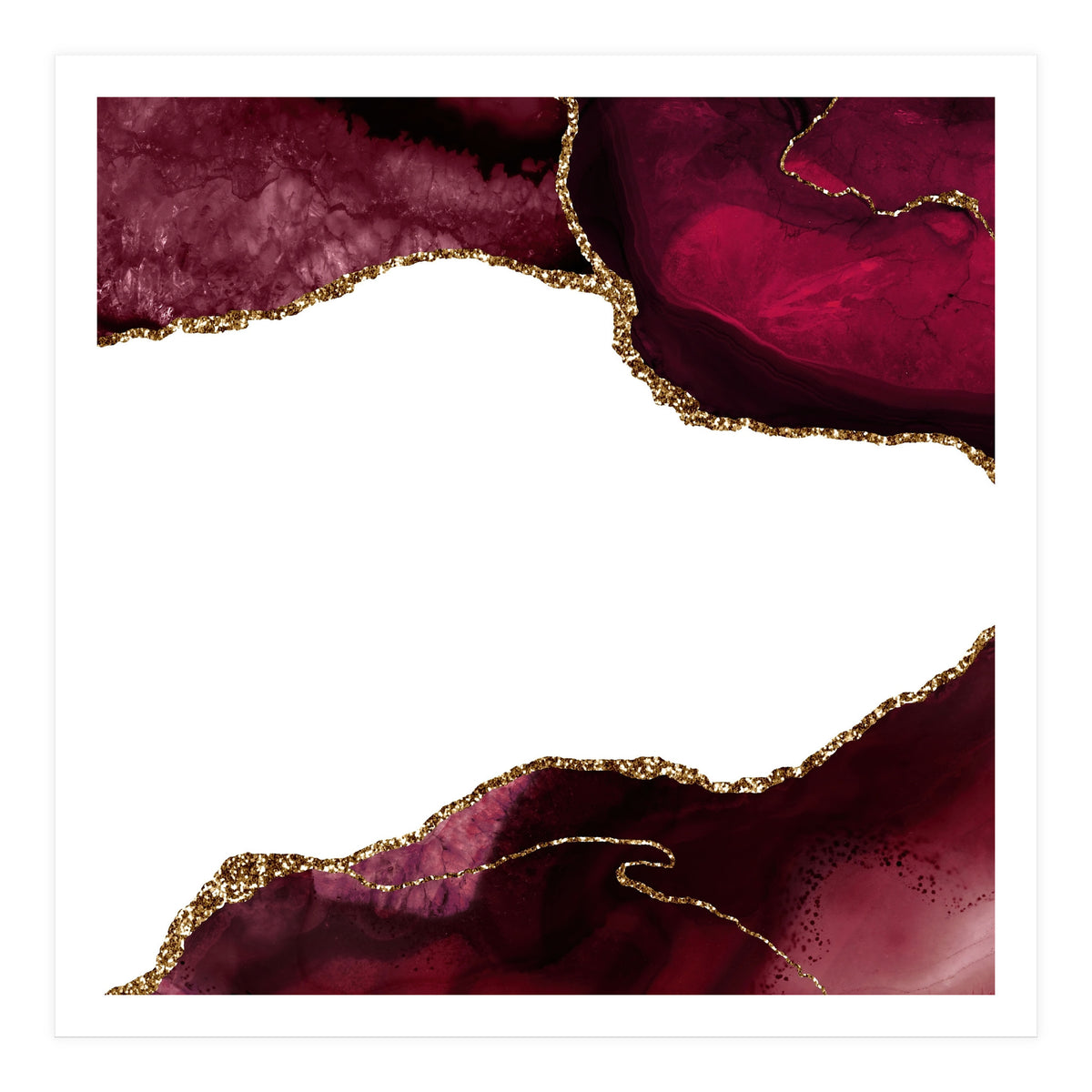 Burgundy & Gold Agate Texture 29  (Print Only)
