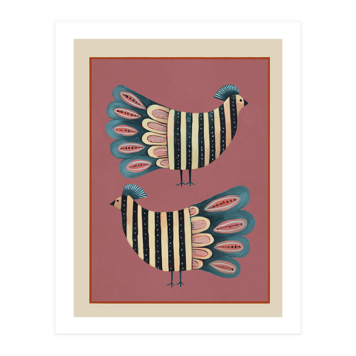 Striped Bird Pair I (Print Only)