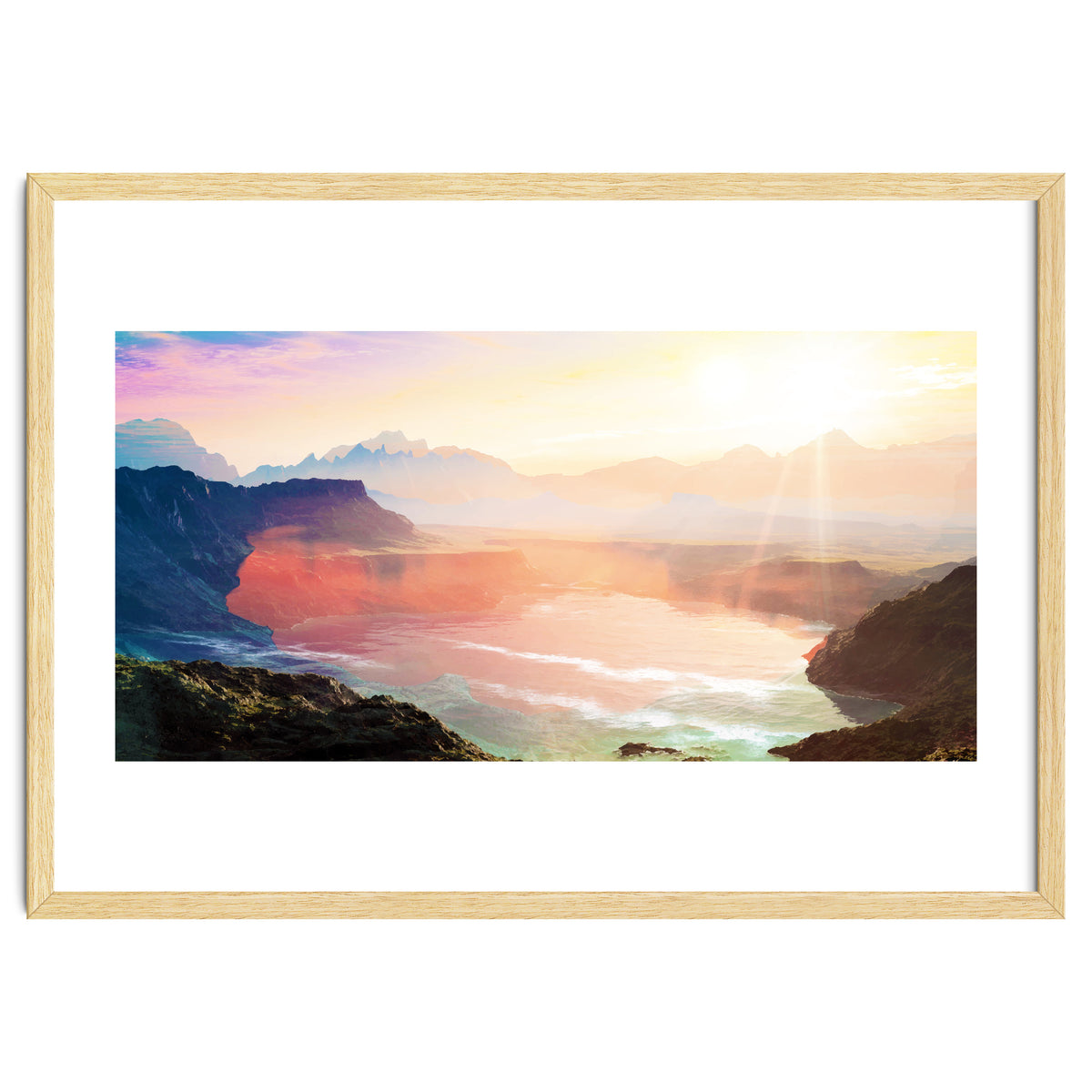 Sunrise Grandeur, Scenic Nature Landscape, Ocean Beach Travel Photography, Sea Waves Mindfulness