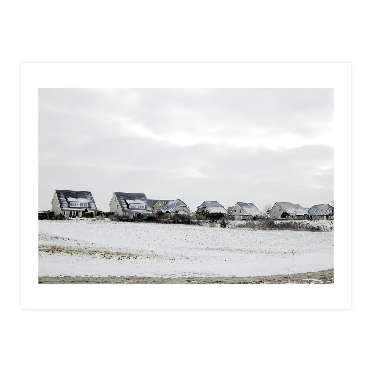 Snow covered houses on the hill (Print Only)
