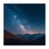 Majestic Milky Way Galaxy over Serene Mountain Range Night Landscape Illustration (Print Only) thumbnail