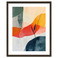 Minimalist Botanical Abstract Art with Organic Overlapping Shapes