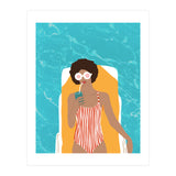 Chilling In The Moment, Eclectic Bohemian Black Woman Of Color, Swimming Pool Afro Fashion Vacation Enjoy Summer (Print Only) thumbnail