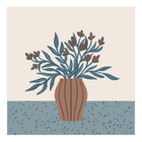 Brown Flowers in a Vase – Minimalist Floral Still Life (Print Only) thumbnail
