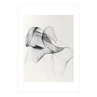 Abstract Black And White Flowing Lines Art (Print Only)