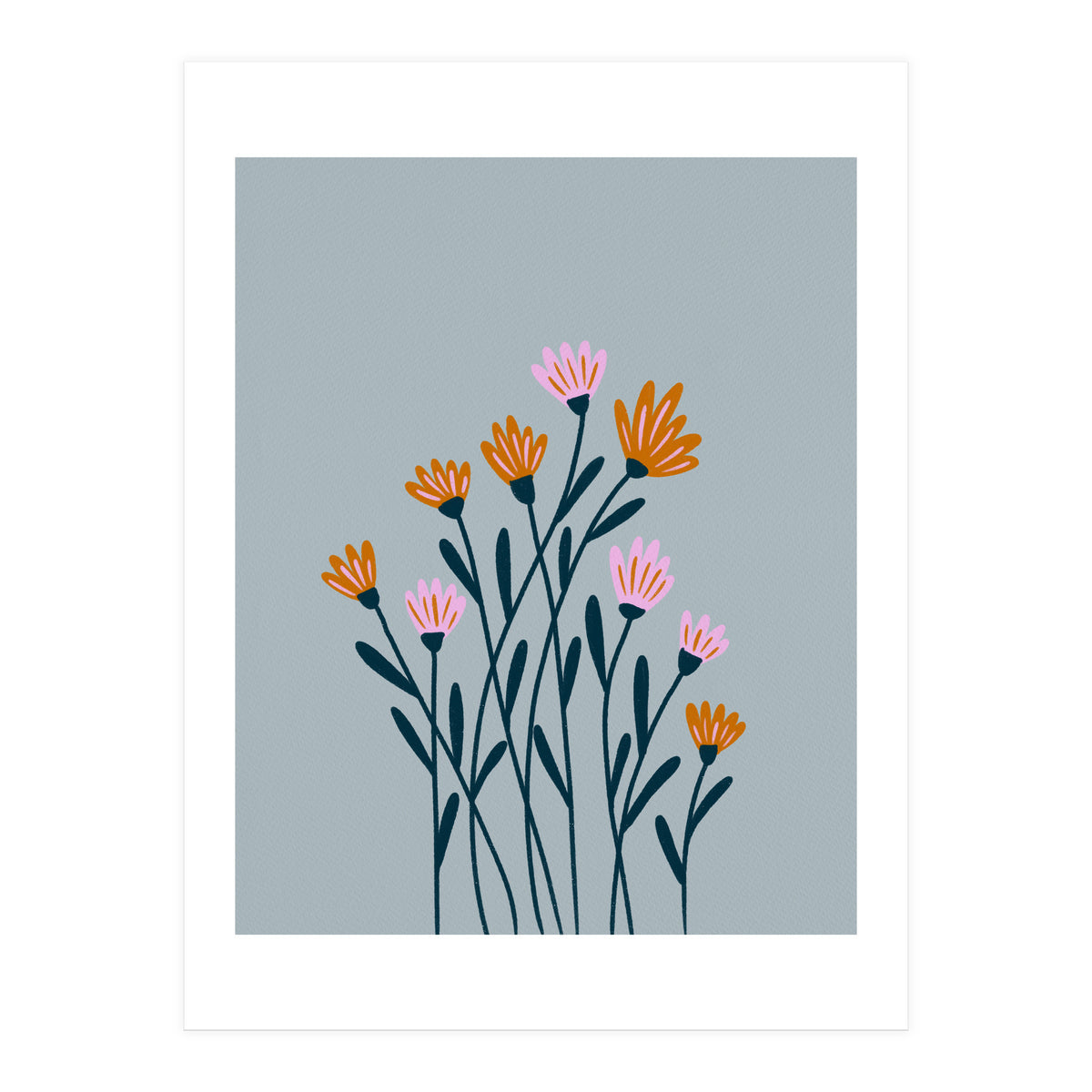 Orange and Pink Flowers (Print Only)