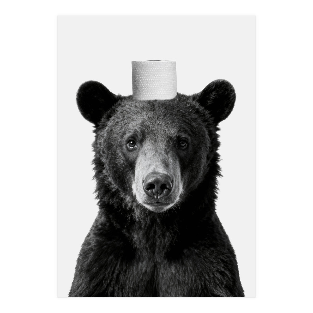 Bear, Toilet Paper Crown, Nursery Animal Art for Children (Print Only)