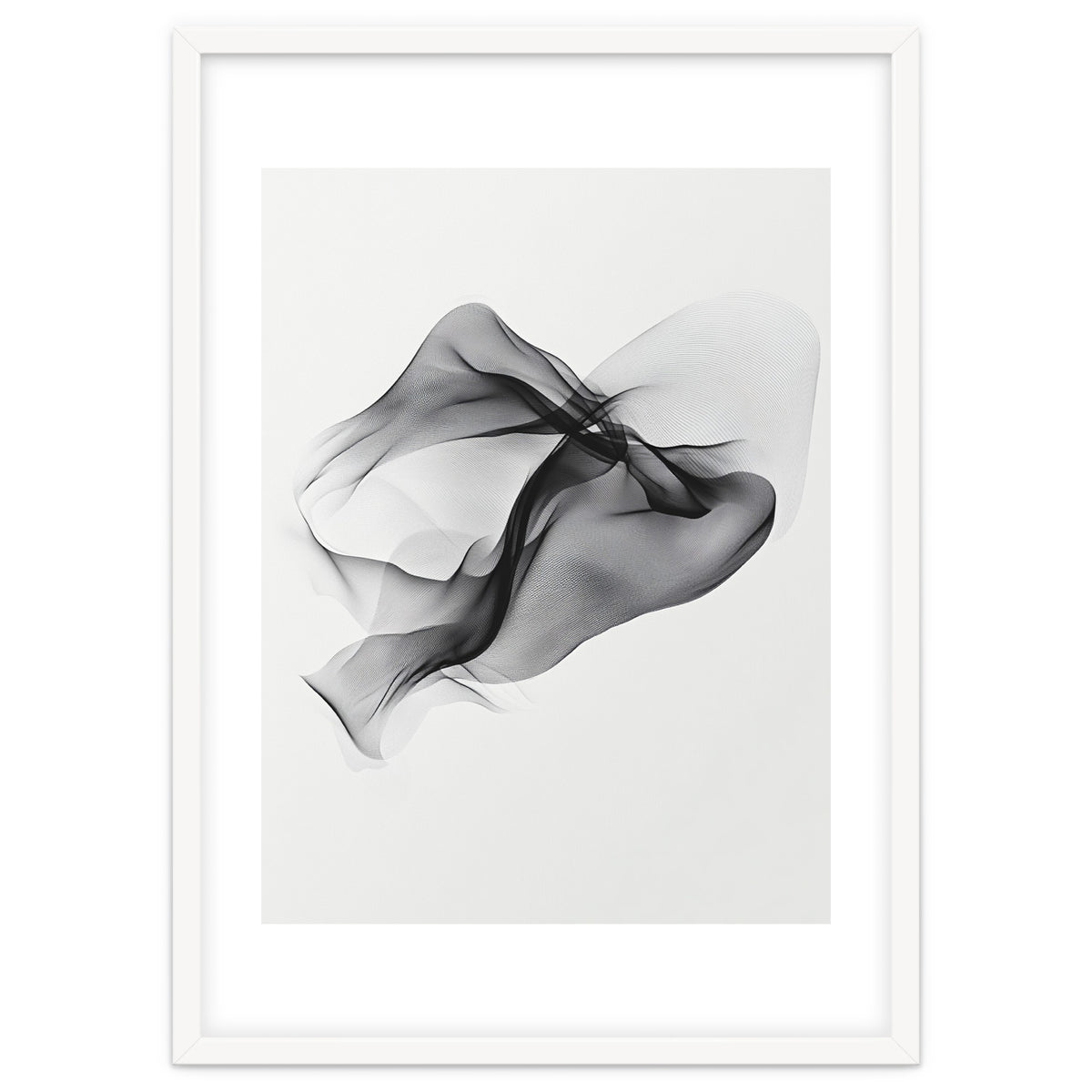 Abstract Black Flowing Fabric Wave
