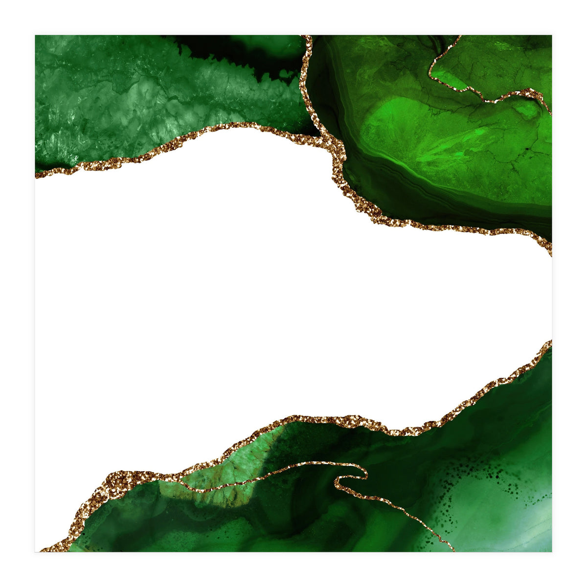 Green & Gold Agate Texture 29 (Print Only)