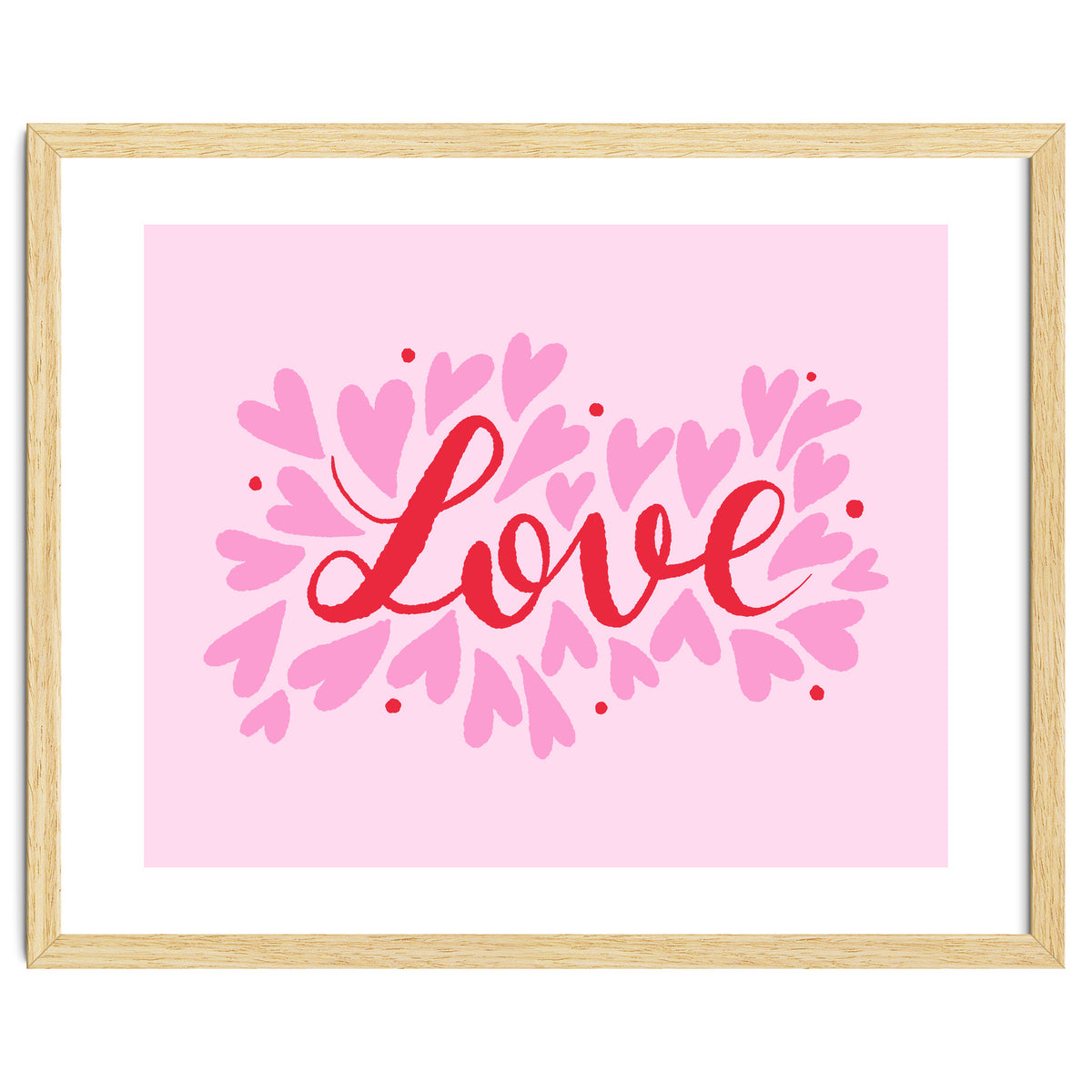 Love hearts - pink and red