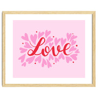 Love hearts - pink and red