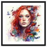 Watercolor Floral Red Hair Woman #9 thumbnail