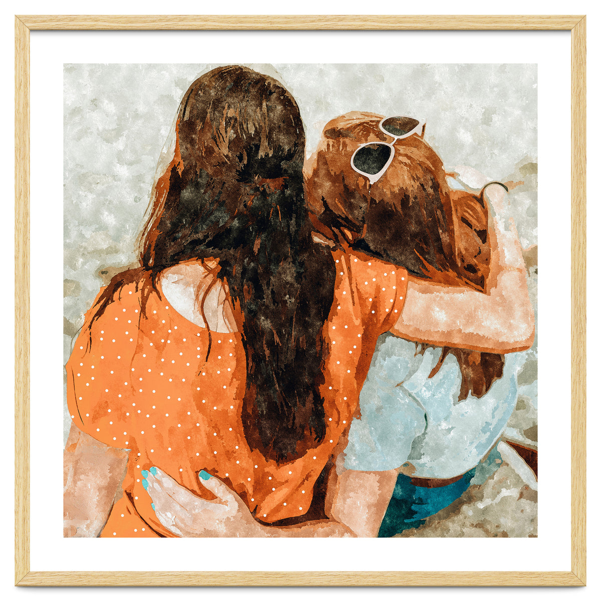 Soul Sisters | Modern Bohemian Friendship BFF Fashion | Friends Companion Summer Travel Painting