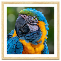 Close Up Blue And Yellow Macaw Parrot Face