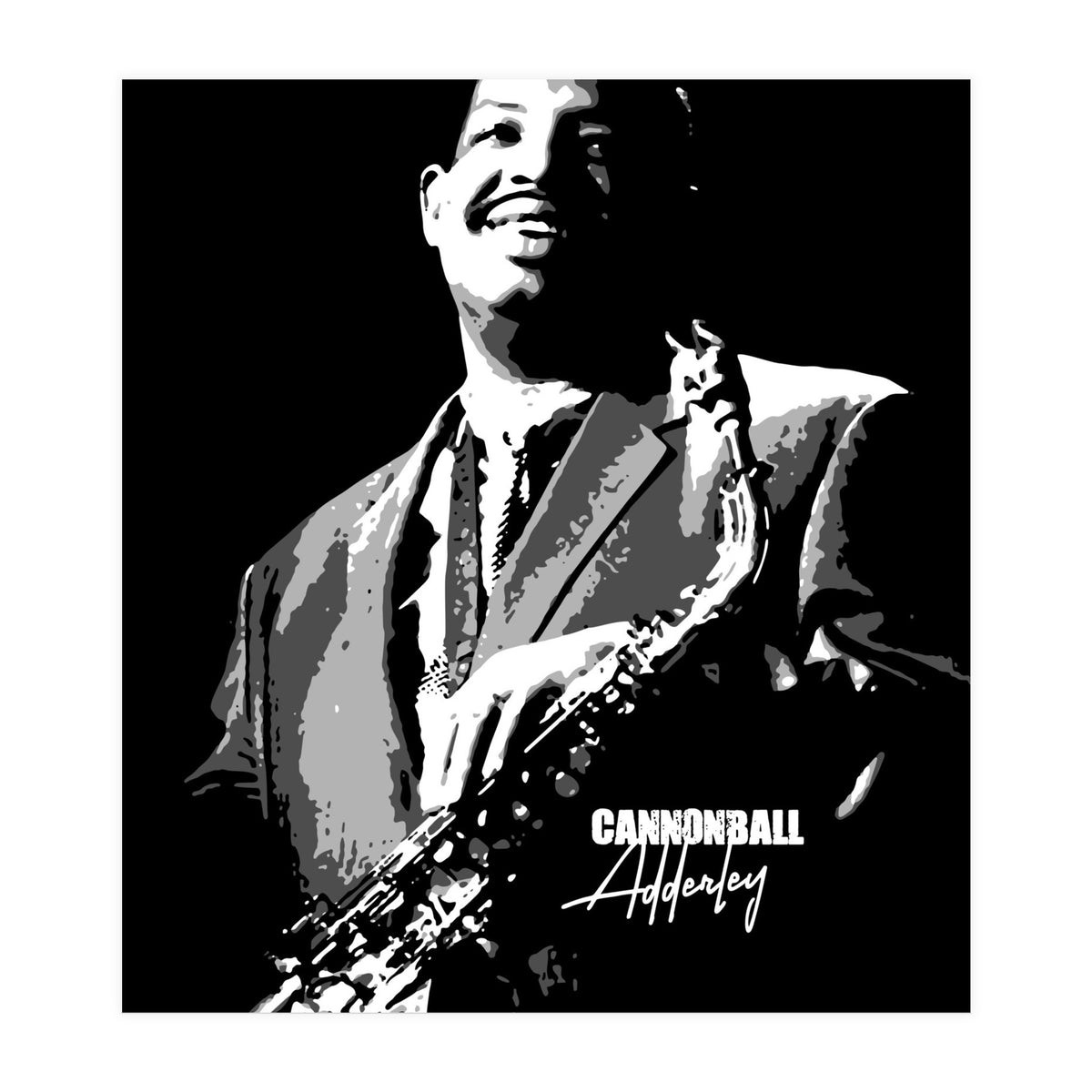 Cannonball Adderley American Jazz Saxophonist in Grayscale (Print Only)